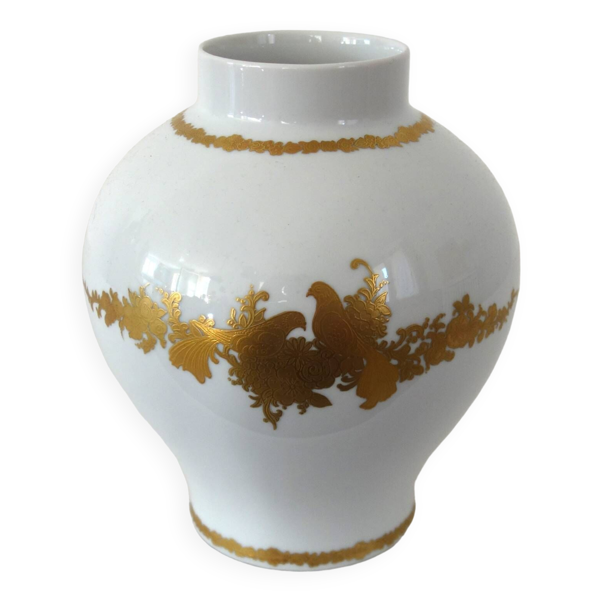 White porcelain vase with Kaiser decoration, West Germany, 1970s
