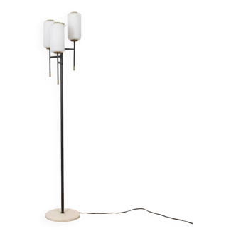 Vintage 50's floor lamp in metal and glass, italian design