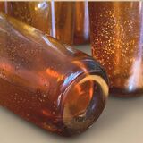 8 gobelets vintage en verre bullé ambré dlg Biot