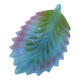 Large colored glass leaf bowl