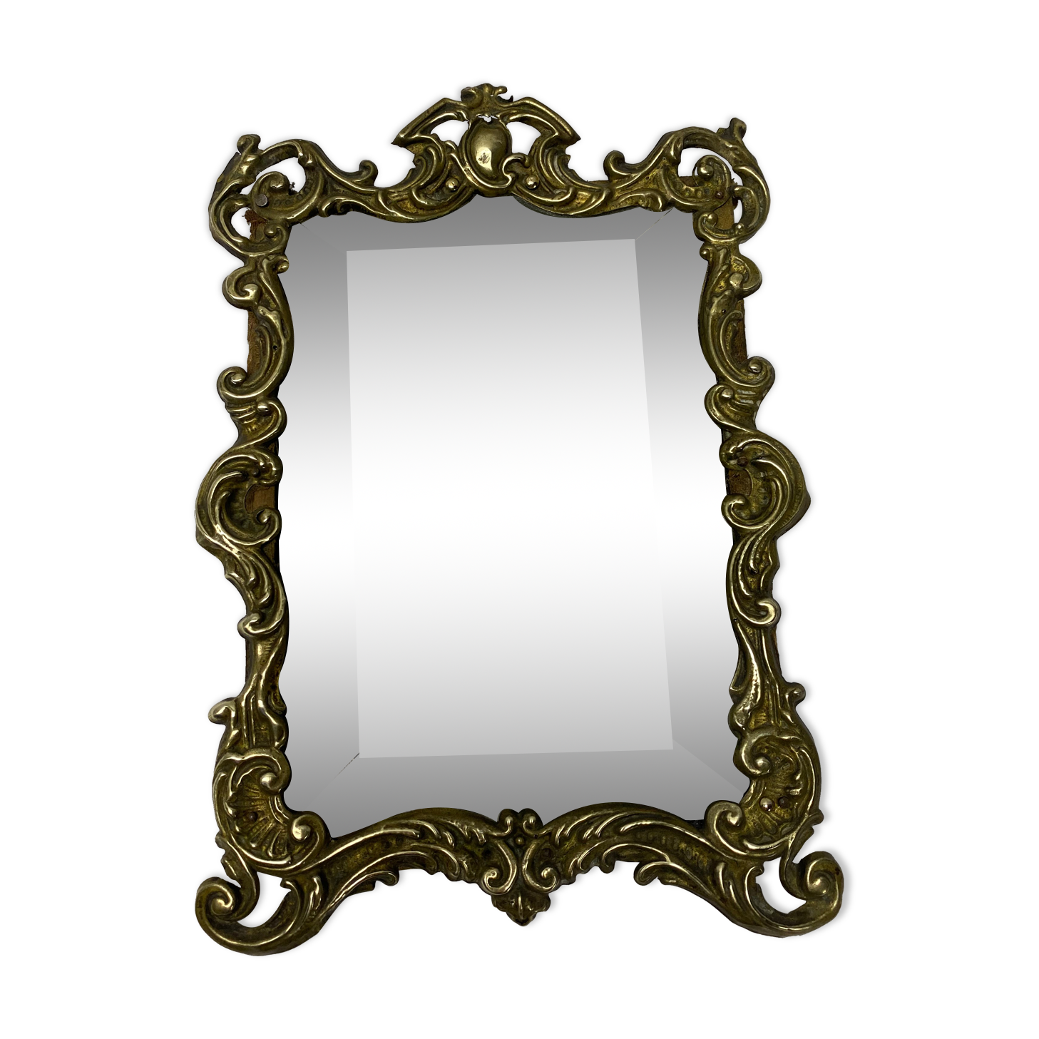 Miroir ancien laiton 20x14cm