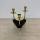 Mid century candle holder brass and lucite , 1970s