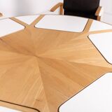 Unique Danish Design table with fixed armchairs from Peter Karpf, 1980's