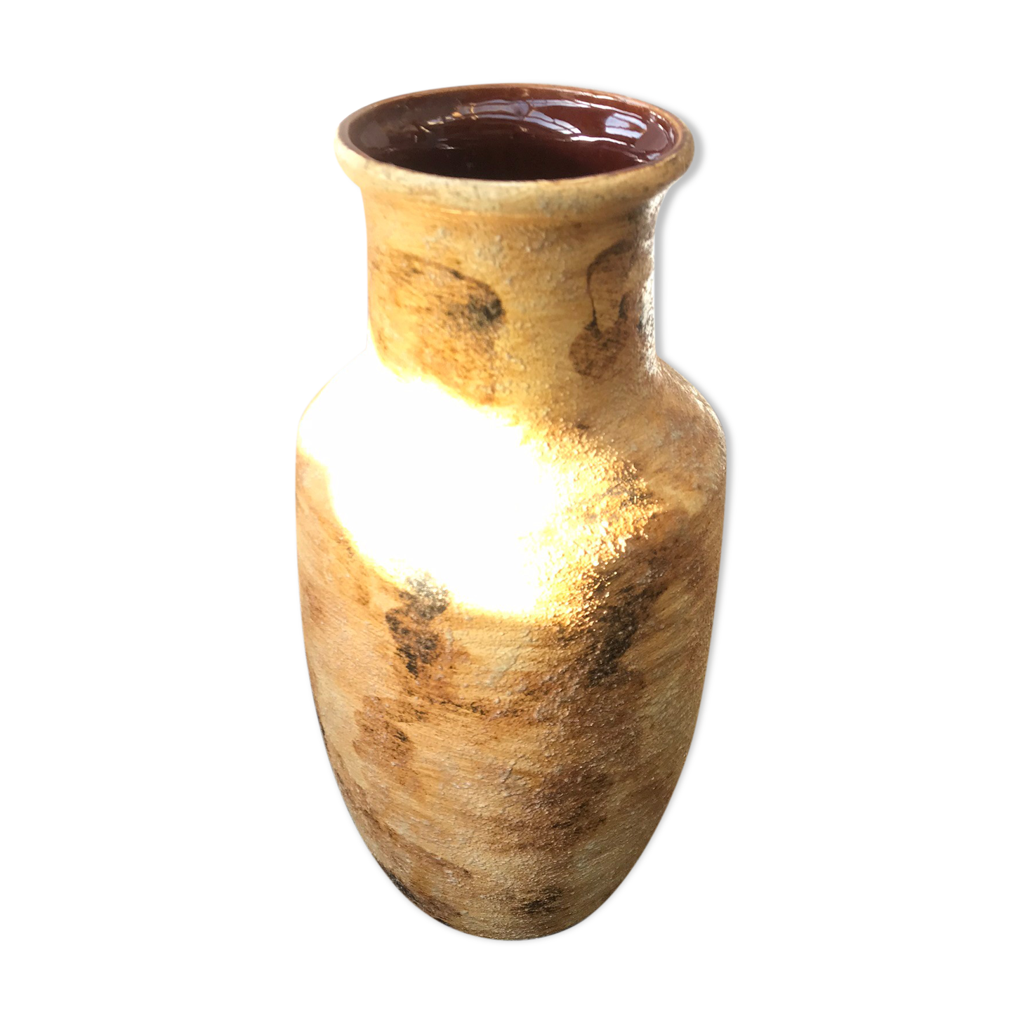 Former vase st clement ref 9218 ceramics beige france vintage