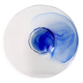 Bol en verre bleu tourbillonnant Bormioli Rocco de style mi-siècle - Italie années 1990