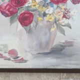 Tableau peinture d'une nature morte avec bouquet de fleurs, années30