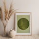 Peinture sur papier 40x50cm illustration Lune Verte signée Eawy