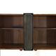 Midcentury Italian Freestanding Modular Bookshelf In Teak And Brass