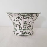 Louis XV Bouquetière Vase in Moustiers Earthenware Grotesque Decor Joseph Olery