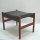 Ottoman - stool, teak - faux leather, Spottrup Denmark - 1960s