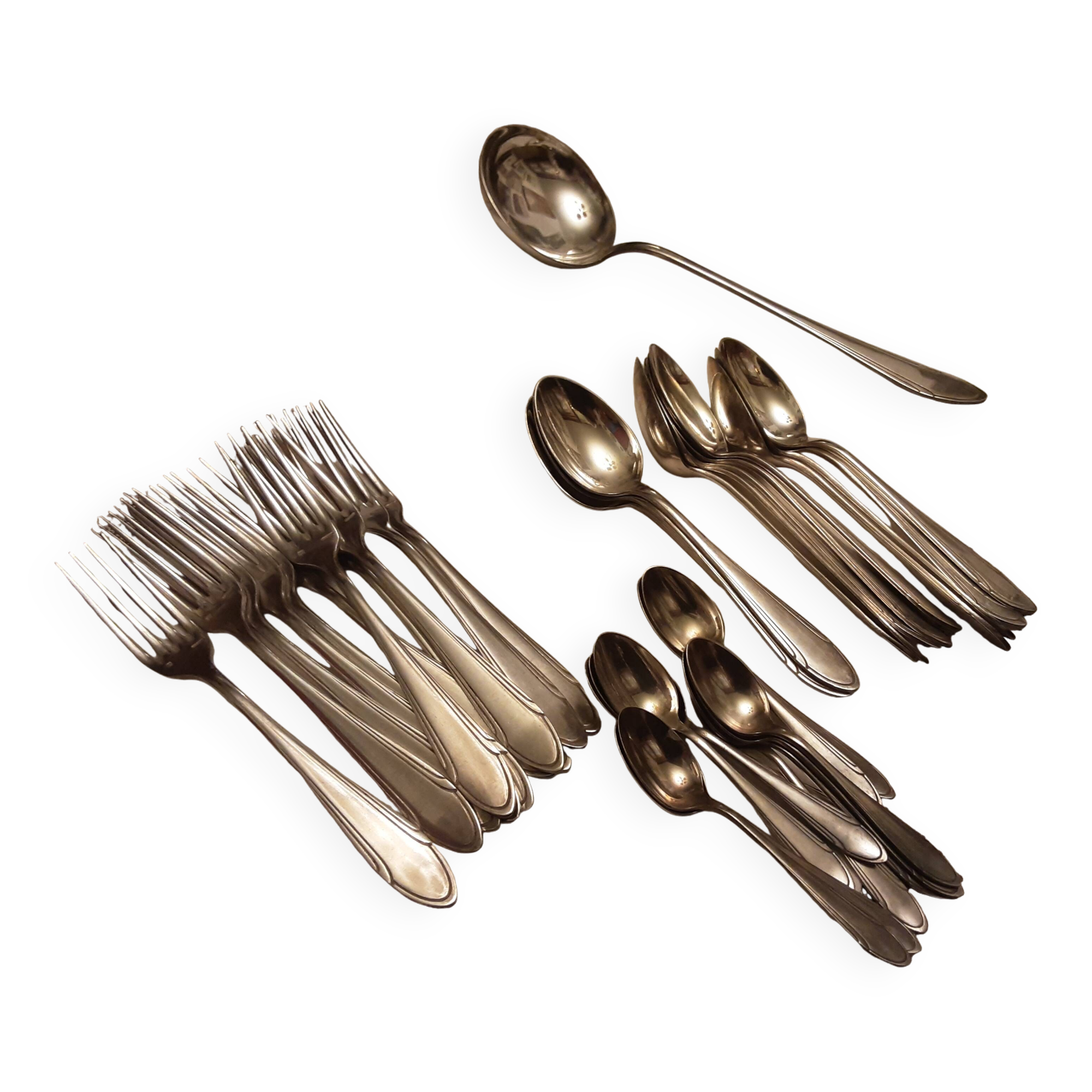 Silver metal cutlery ercuis art deco