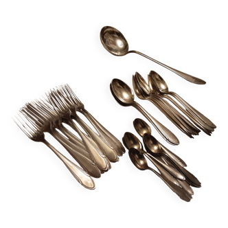 Silver metal cutlery ercuis art deco
