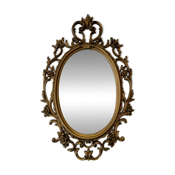 Baroque Style Oval Gold Mirror by Roberta Wood