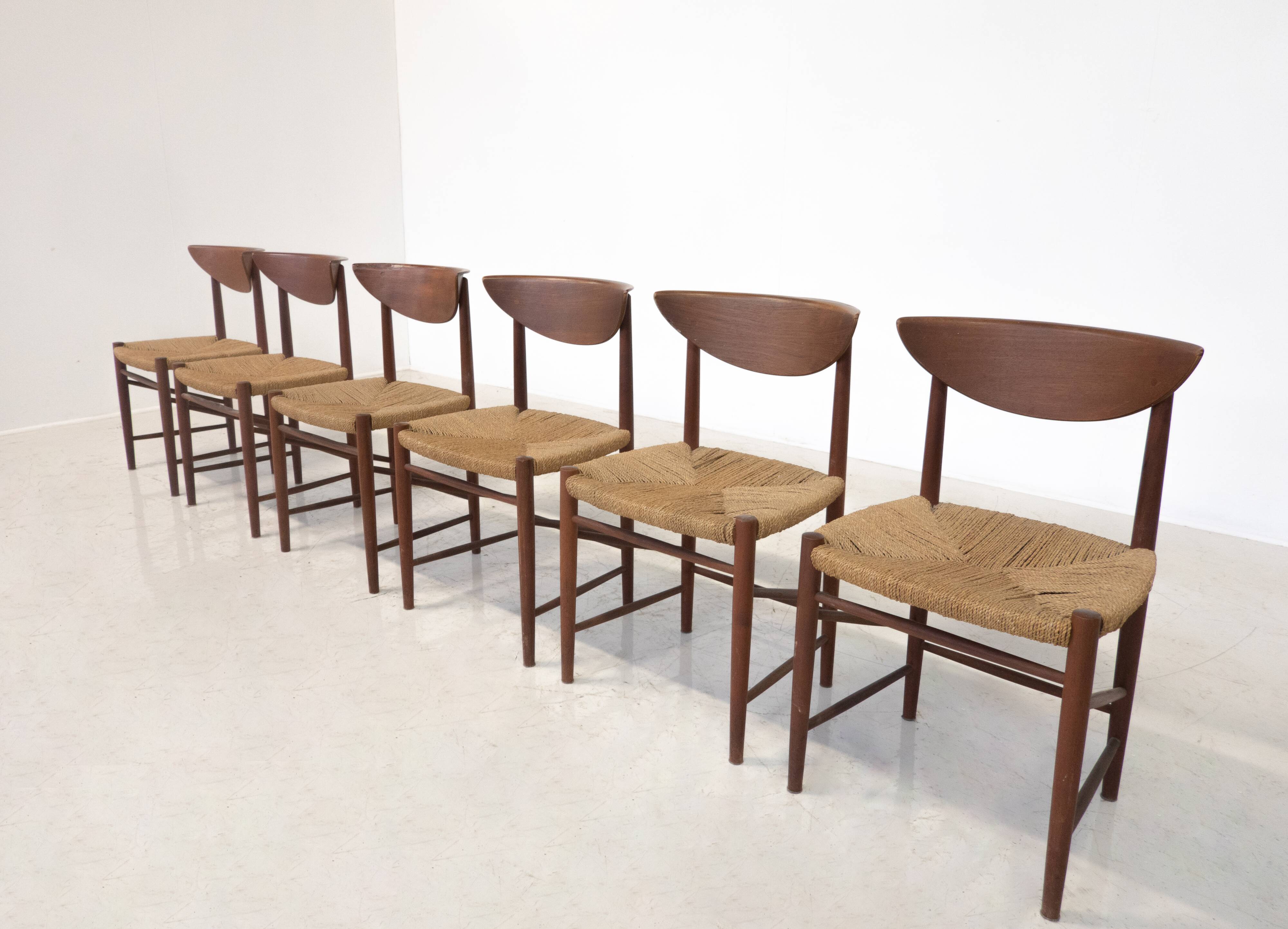 Mid-Century Set of 6 Chairs Model 316 by Peter Hvidt & Orla Mølgaard Nielsen for Søborg Møbelfabrik