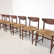 Mid-Century Set of 6 Chairs Model 316 by Peter Hvidt & Orla Mølgaard Nielsen for Søborg Møbelfabrik