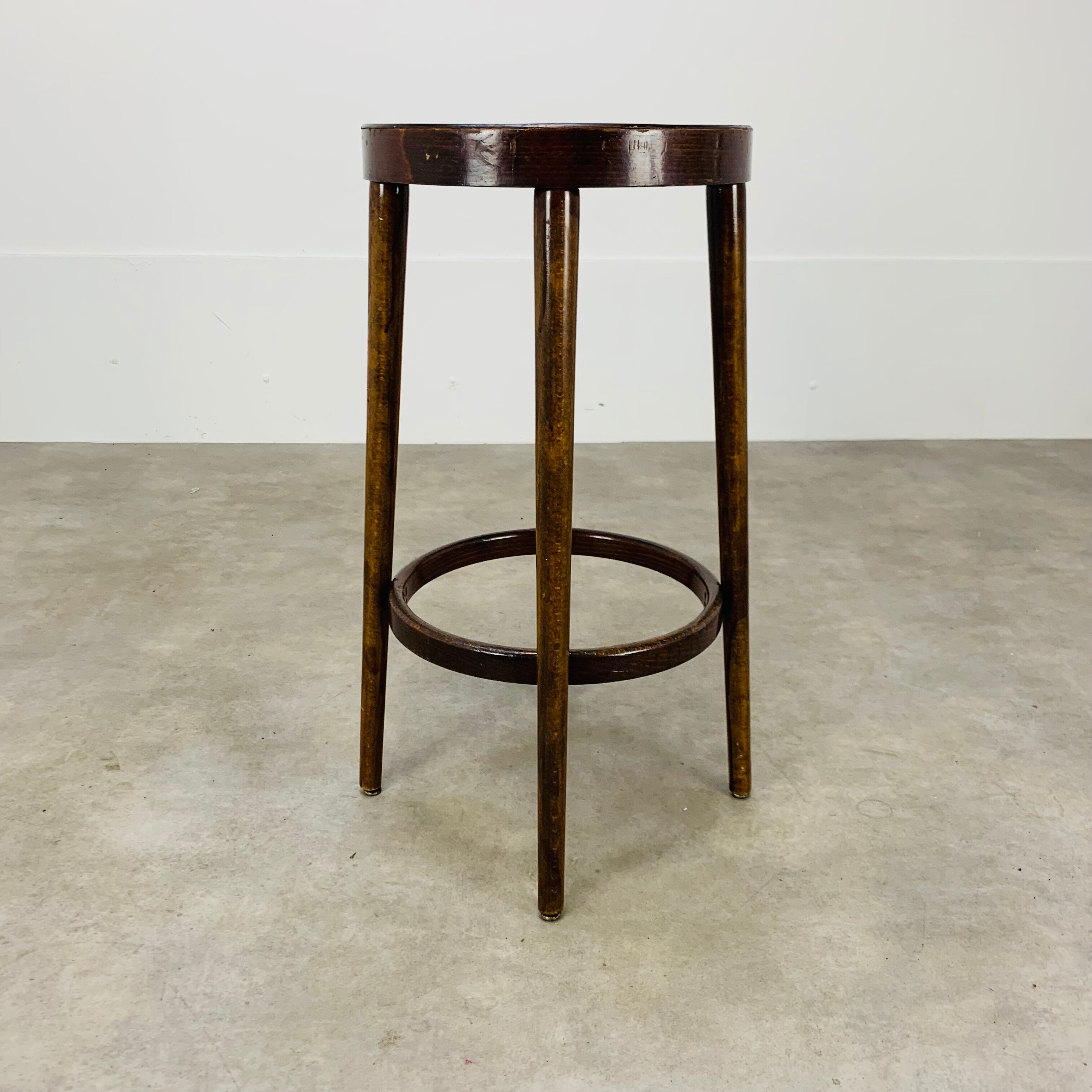 Tabouret de bar Baumann années 60 bois