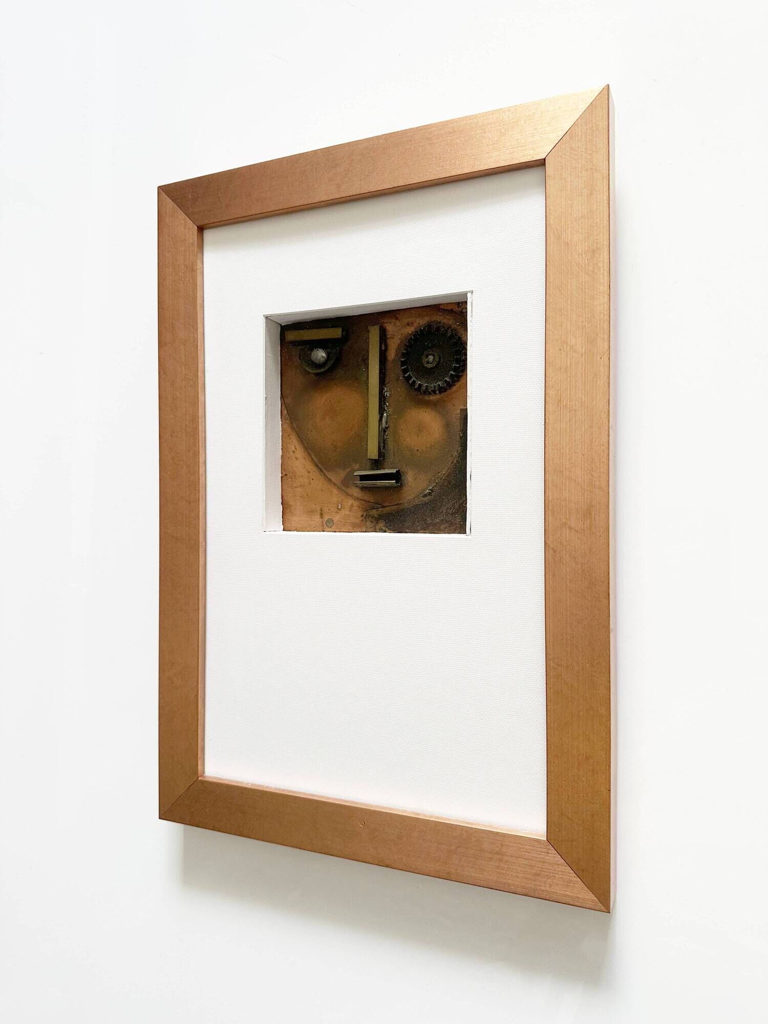 Avant-Garde Cubist portrait sculpture in flamed metal, Germany, 1990s