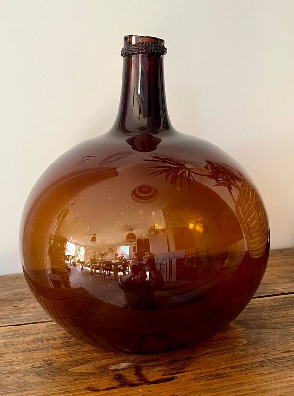 Dame-jeanne ancienne ambrée 4-5L