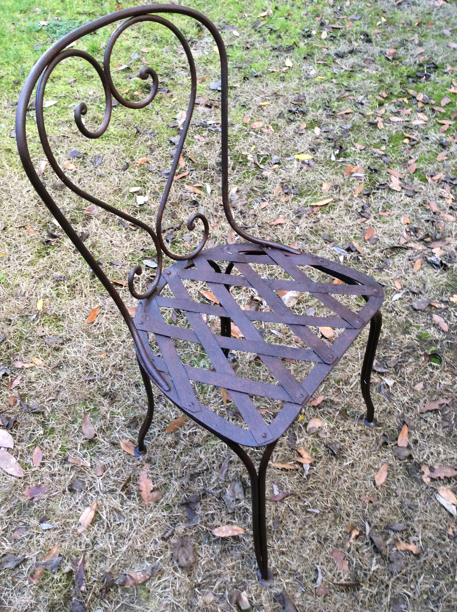 Garden chairs, wrought iron