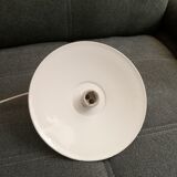 Vintage pendant light in enamelled metal and porcelain