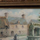 Oil on canvas "Village courtyard with chickens", signed.