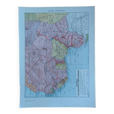 Old geographical map of West and Equatorial Africa Larousse