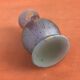 Piedouche vase Glass paste shades of lilac and yellow on a blue background