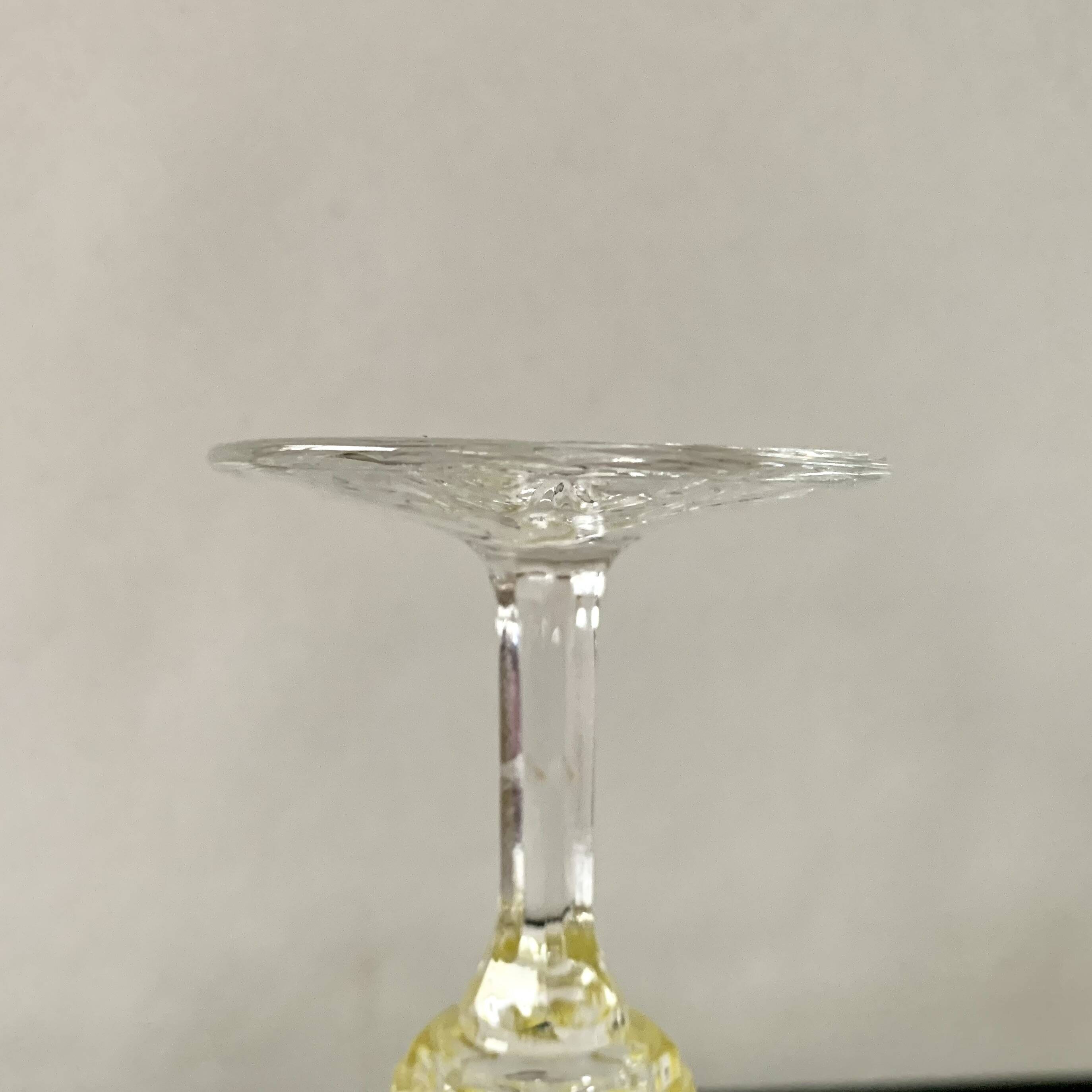 Set of 4 glasses - VMC Reims Arlequin champagne flutes - yellow decor