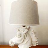 Art Deco crackled ceramic horse lamp