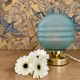 Vintage table lamp globe in blue frosted glass
