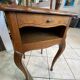 Louis XV style gueridon and stool set in solid oak.