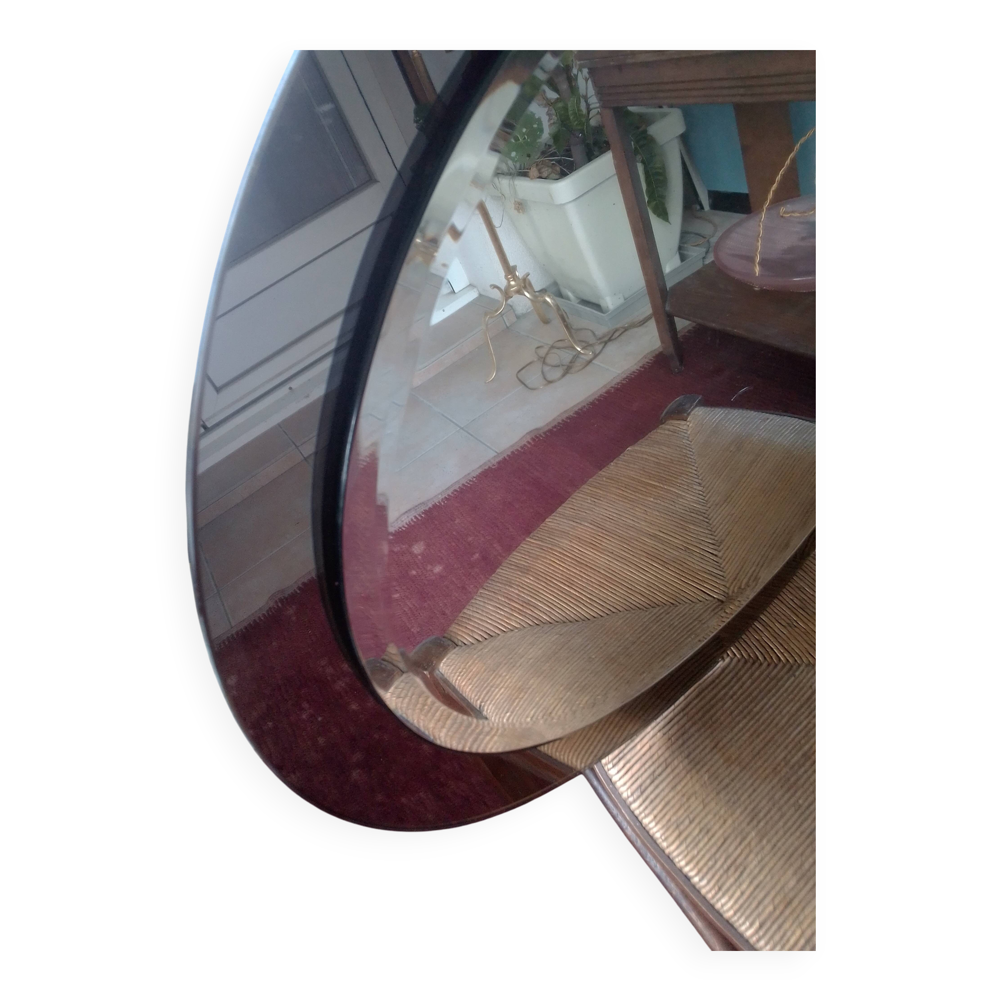 Italian oval mirror by Antonio Lupi for Cristal Luxor