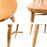 Paire de chaises vintage bois clair, dossier à barreaux, style campagne chic