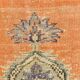 6x9 Antique Vintage Orange & Greeb Turkish Rug, 182x286Cm