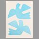 Birds bleus - grande peinture 50x70cm - tableau contemporain - signé eawy