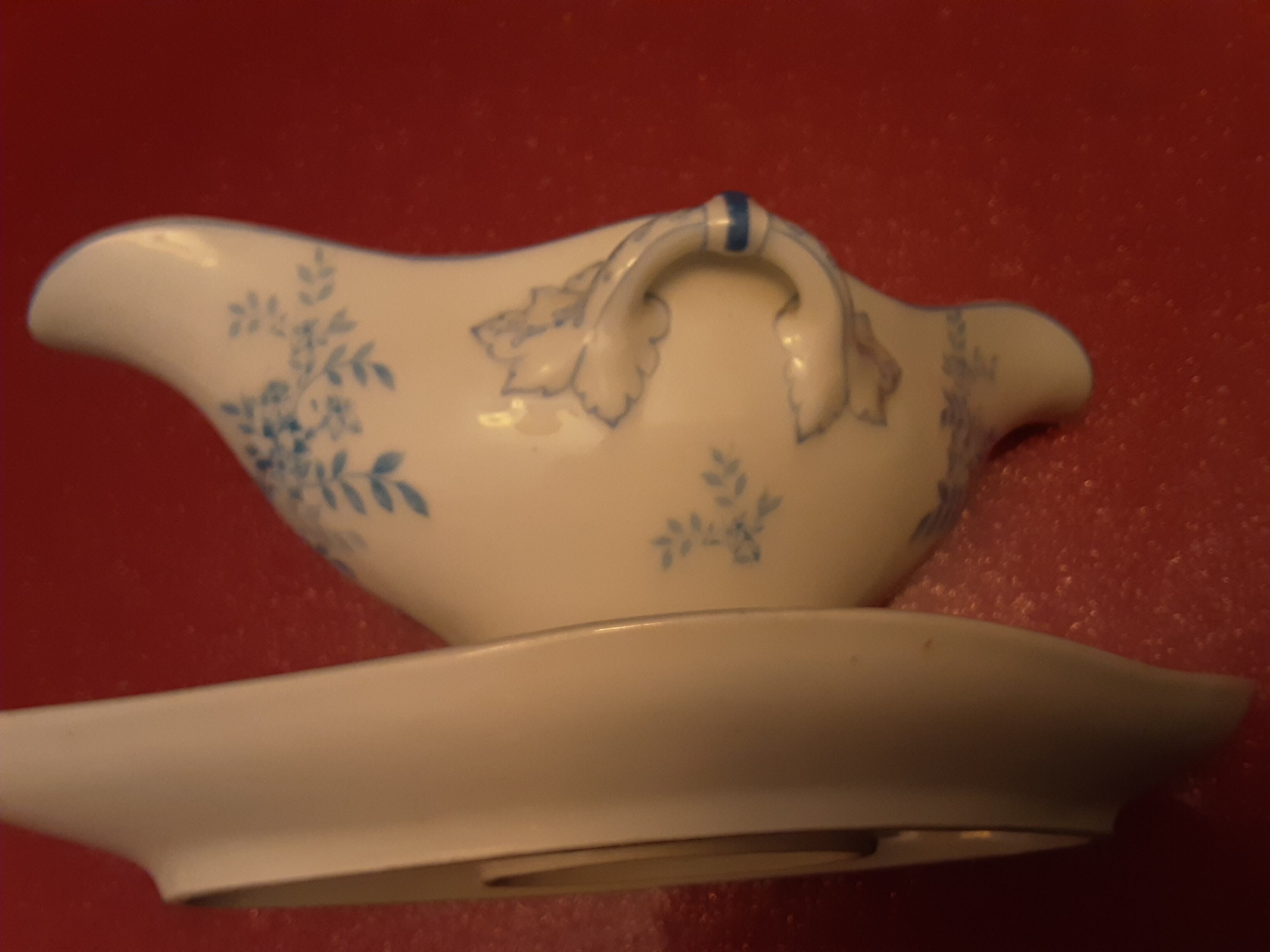 Saucière faience ancienne decor aux bleuets