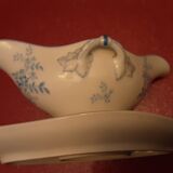 Saucière faience ancienne decor aux bleuets