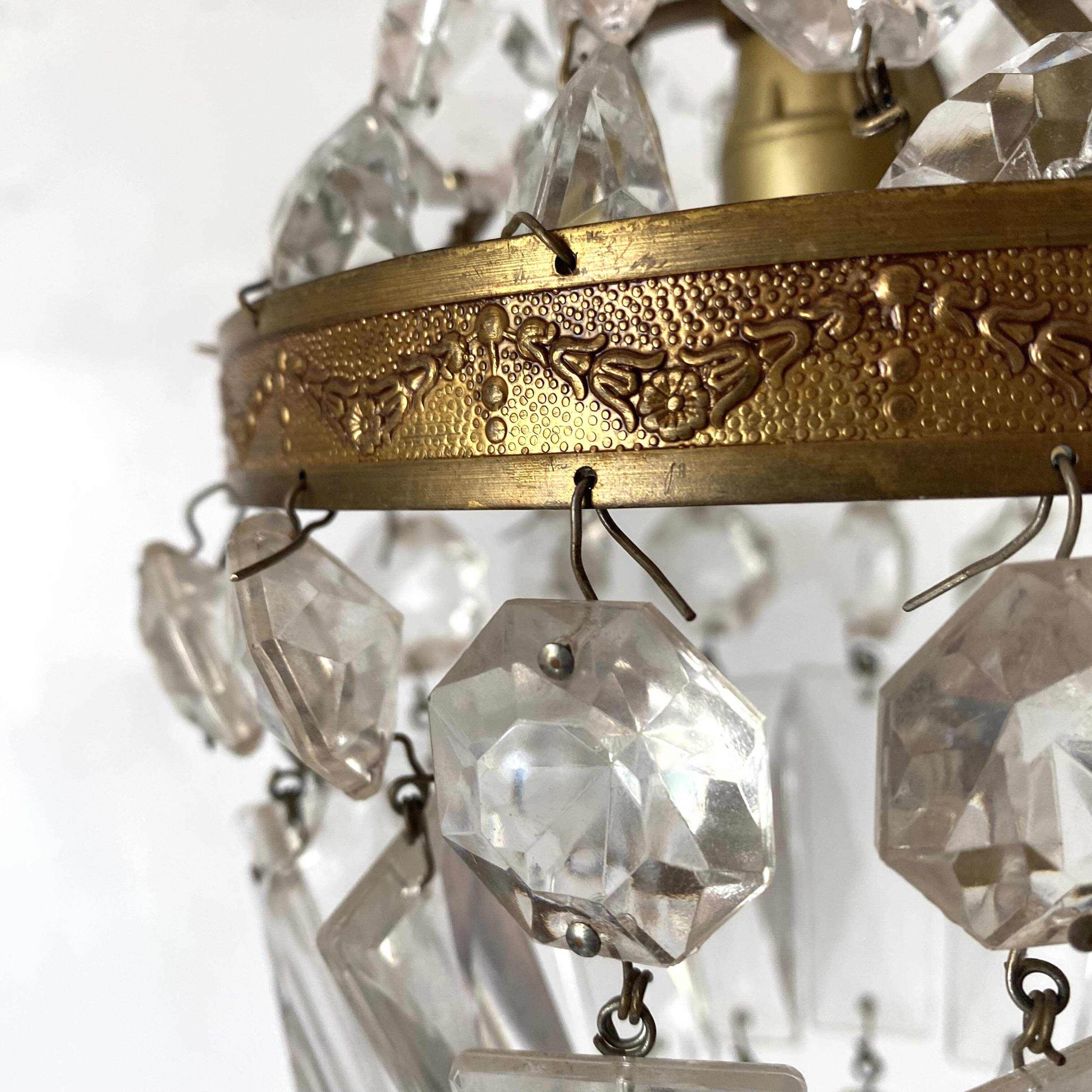 Lustre à pampilles montgolfière style empire