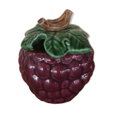 Blackberry jam jar in barbotine