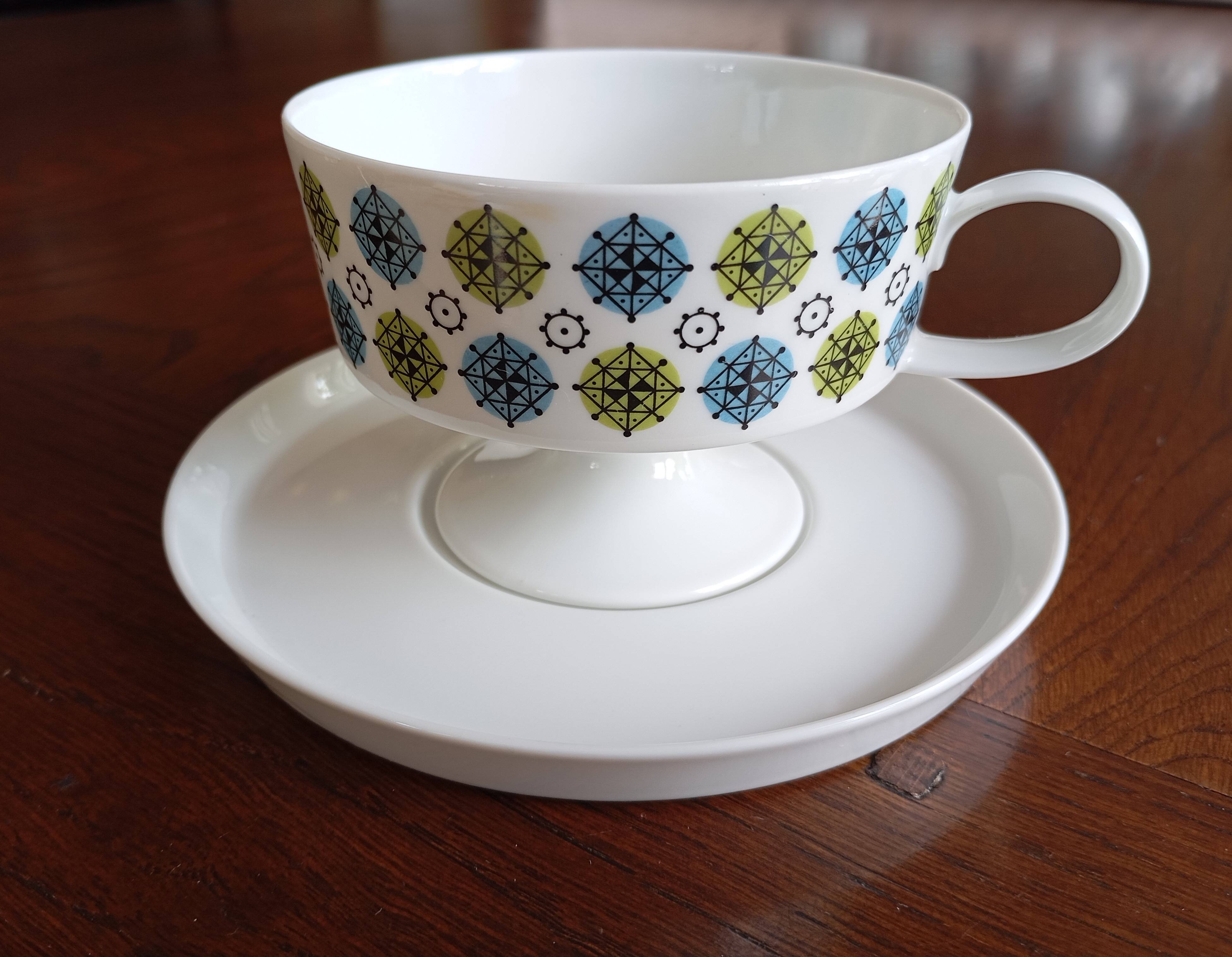 Service 8 cups "Rosette Taïga" Tapio Wirkkala & Ute Schröder for Rosenthal, ca 1970