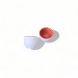 2 6cm ceramic tumblers enameled inside, espresso or aperitif cups