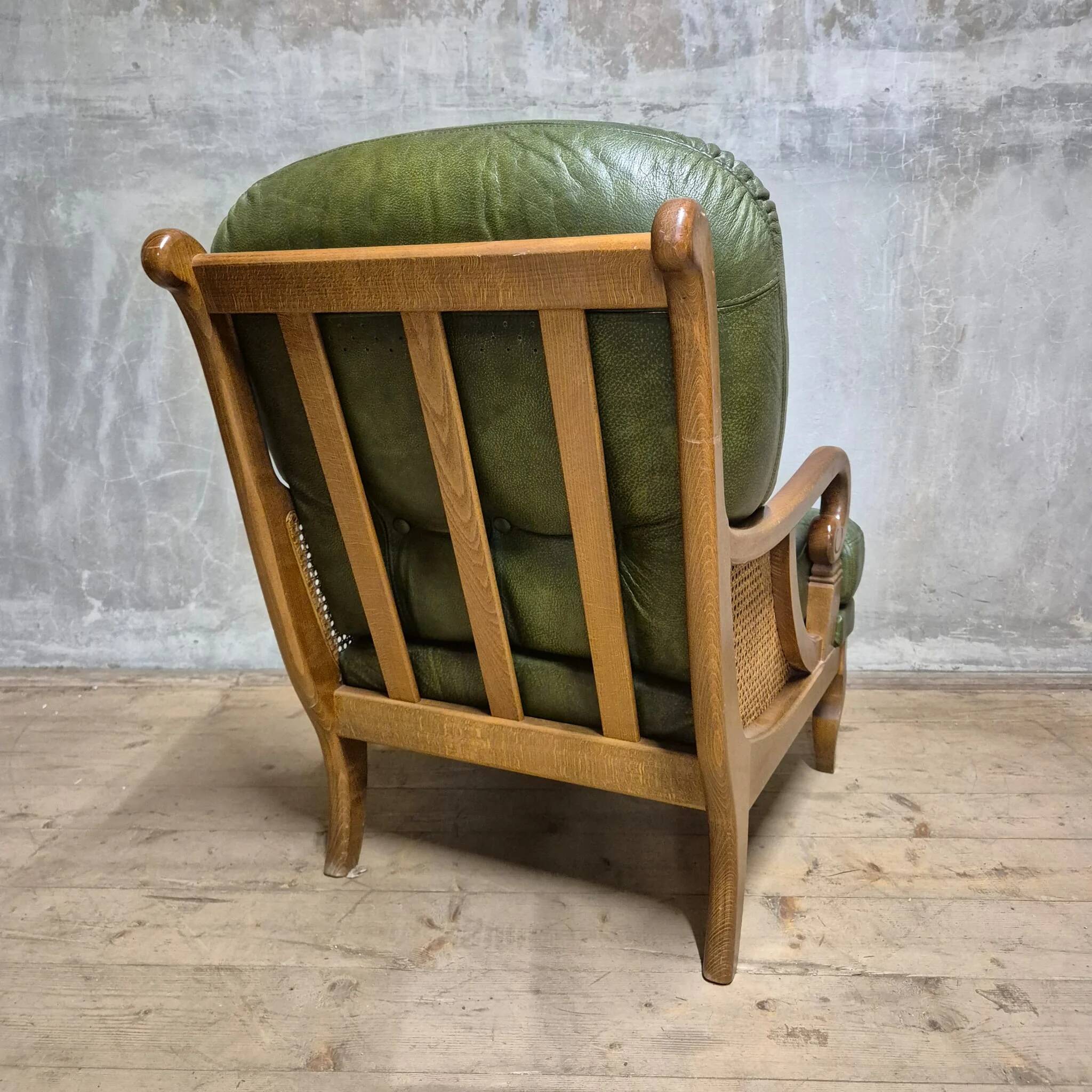 Mid-century lounge armchair, cane sides, 1960s