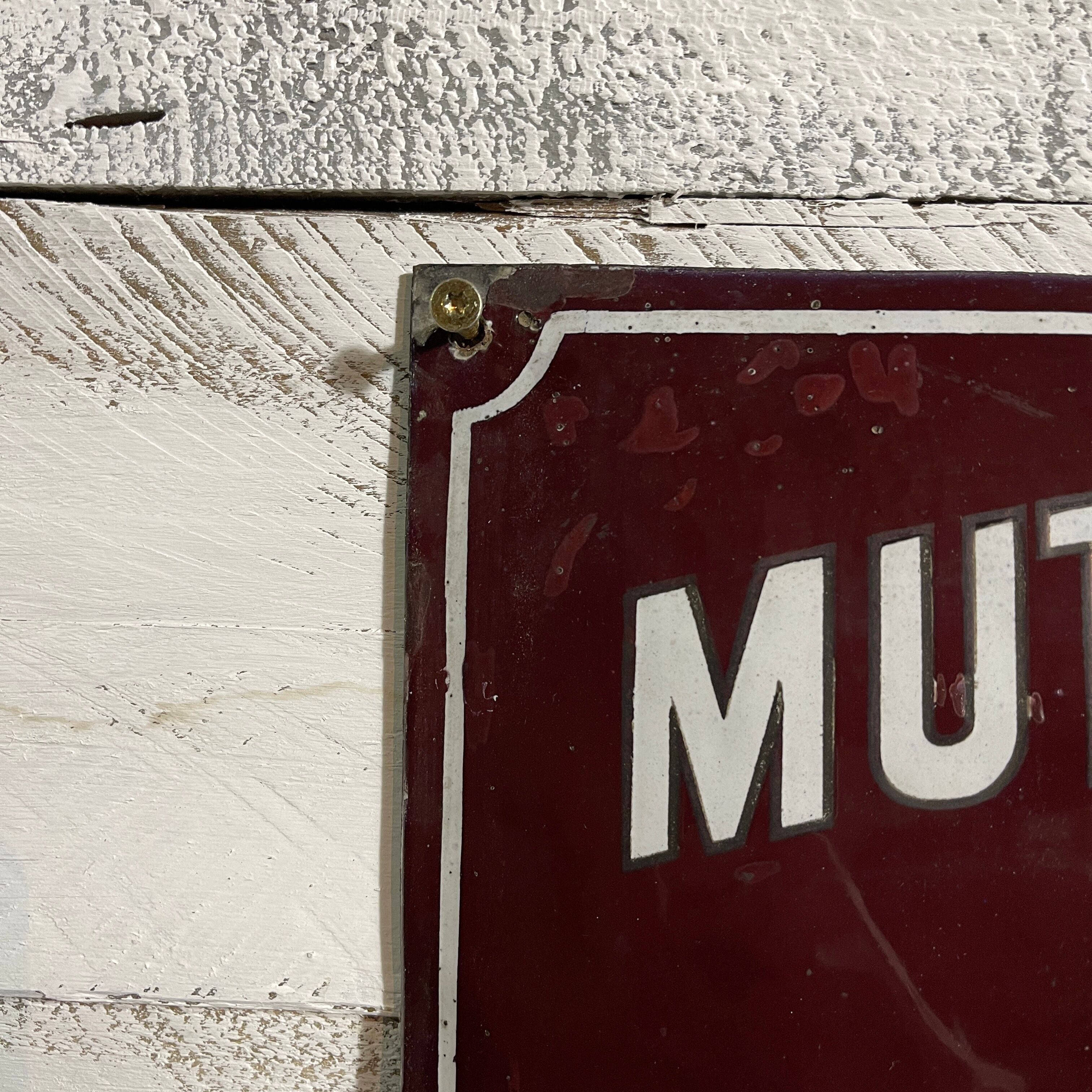 Domed enamelled plate Mutuelle Générale 45 x 60 cm