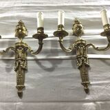 Paire d'appliques en bronze st Louis XVl