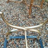 Table basse ancien avec plateau marbre vintage