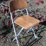 Vintage folding industrial workshop chair