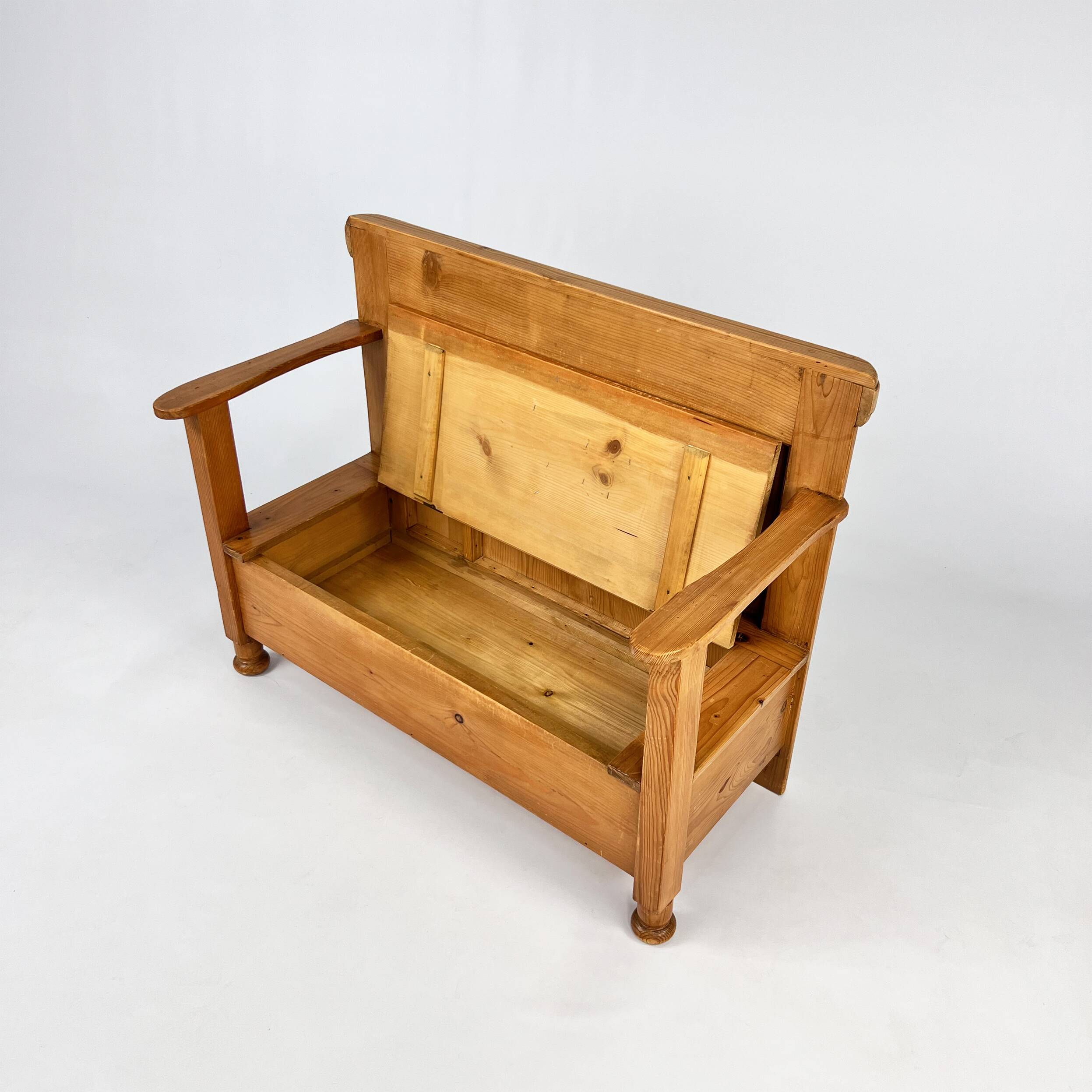 Pine Wooden Hall Bench, 1970s