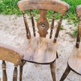 Set of 4 mountain style chairs from the 60s in beech