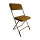 Vintage folding chair lafuma chantazur with striped gold fabric