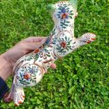 Zoomorphic Bouquetieres Hand-painted Desvres Cats